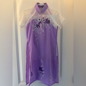 Lavender Ao Dai Vietnamese dress for kids Size 6